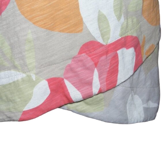 FRESH PRODUCE Top, XS, Gray, 3/4 sleeve, Floral, Layered/Petal front hem - Picture 6 of 11